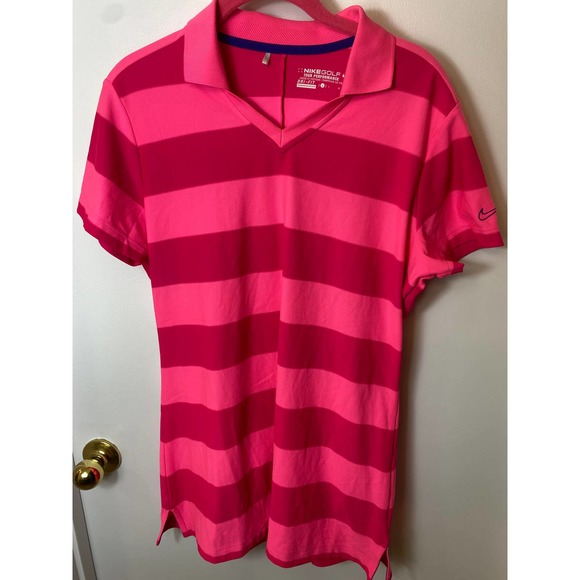 Nike Golf Large pink striped polo ptp18 24L    B297 - Picture 1 of 5